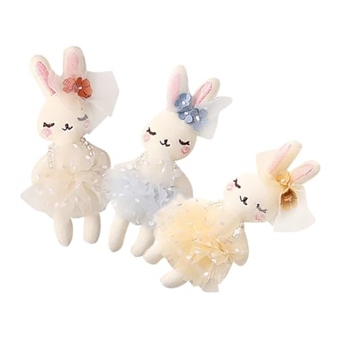 Abaodam 3 Stück Plüschkaninchen Weiche Stofftier Hasen für Deko Ostergeschenke DIY Ornament Gelb und Flauschige Spielkameraden für Zuhause und Büro von Abaodam
