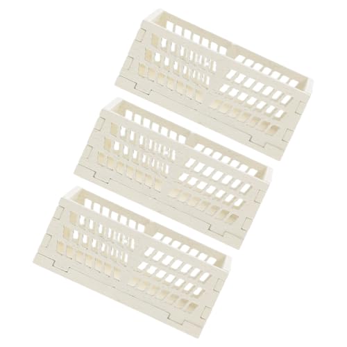Abaodam 3 Stück Puppenhaus Dekorkorb Möbel Puppenhaus Miniaturen Mini Puppenhaus Zubehör Faltbare Kiste Miniaturen Puppenhaus Zubehör Kleine Milchkiste Kleine Organizer Behälter von Abaodam