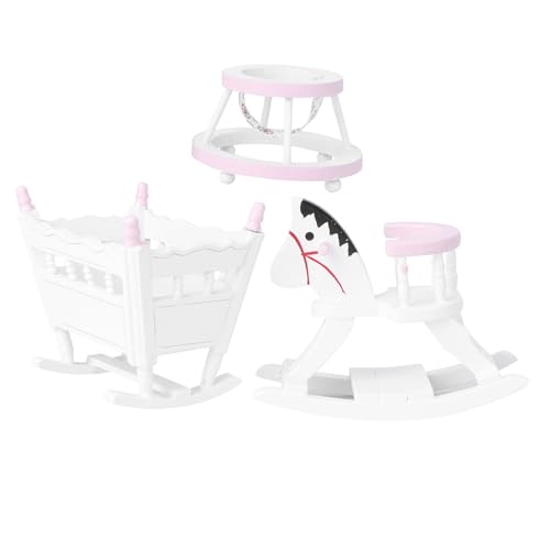 Abaodam 3 Stück Puppenhausmöbel Simulationsmöbel Modell Mini Landschaftsmodell Miniaturmöbelmodell Mini Hausmodell Zubehör Landschaftsmodell Zubehör Mini Modell Holz Weiß von Abaodam