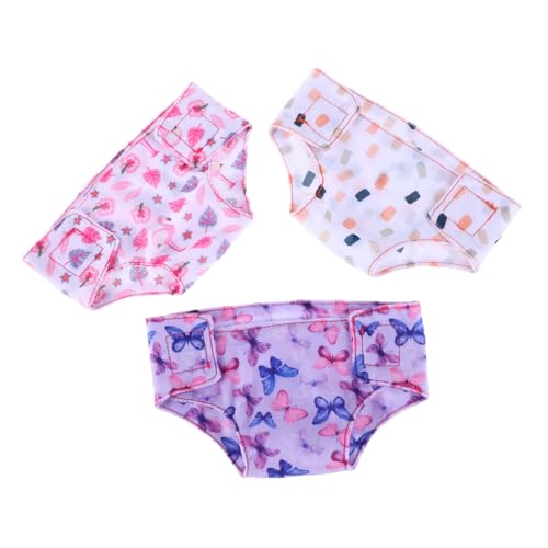 Abaodam 3 Stück Puppenkleidung Set Sommerunterwäsche für Mädchenpuppe mit Windeln Einzigartige Designs Bunte Farben für Puppen und Kreatives Rollenspiel von Abaodam