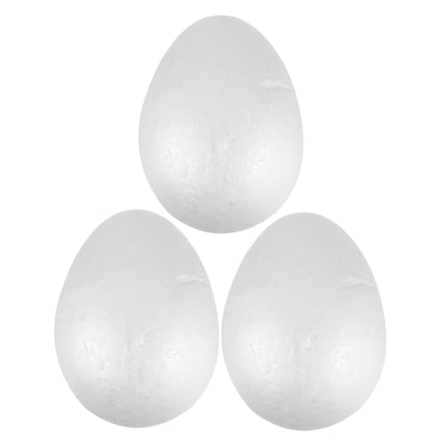 Abaodam 3 Stück Schaum Eier basteln für ostern basteln zu ostern Ostereier für DIY-Projekte Ostereier für Osterfest Stuffer gefälscht Eierdekorationen für den Desktop kreatives Ei Weiß von Abaodam