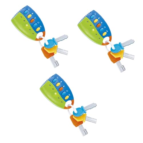 Abaodam 3 Stück Schlüsselanhänger Schlüsselanhänger Kinderwagen Kinderauto Mädchen Elektronisches Bauteil Spielzeug Tastensperre Abs Kombination Säuglingsgeräusch Fernspielzeug von Abaodam