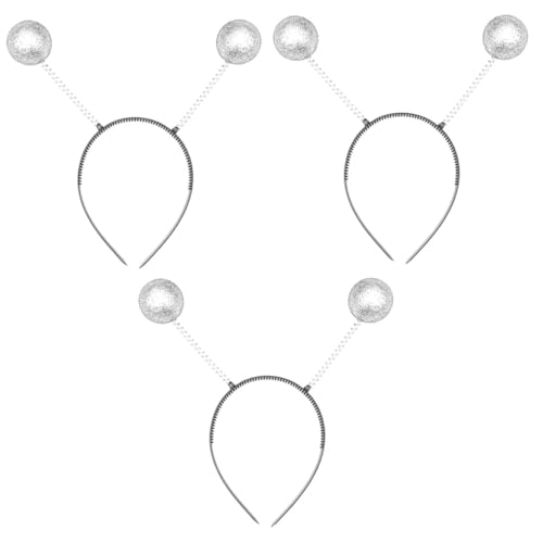 Abaodam 3 Stück Teiliges Glitzer antenne Stirnband Kostüm Haarreif mit Leuchtenden Kugeln Verstellbar und Komfortabel Geeignet für Halloween Cosplay Partys und Festivals Einheitsgröße für von Abaodam