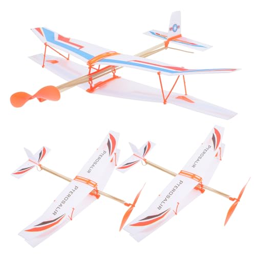Abaodam 3 Stücke Gummibandflugzeuge für Kinder Leichtes Schaumstoff Segelflugzeug Spielzeug für Outdoor Handwurf Lernspielzeug von Abaodam