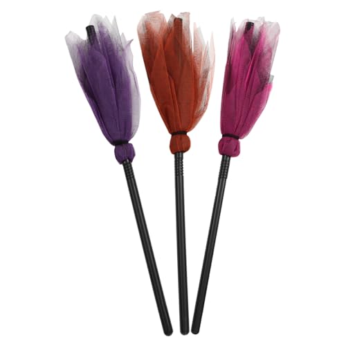 Abaodam 3 Stück Teiliges Halloween Hexenbesen Buntem Garn Requisiten für Cosplay und Partys Rote und Orange Besen für Gruselige Dekorationen Abaodam 3 Stück Teiliges Halloween Hexenbesen Buntem Garn Requisiten für Cosplay und Partys Rote und Orange Besen für Gruselige Dekorationen von Abaodam