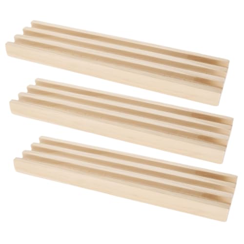 Abaodam 3 Stück Teiliges Holz Domino Regal mit Antirutschmatte Organizer für Mexikanisches Train und Kartenspiele Robuster Halter für Einfache Handhabung und Langlebigen Spielspaß von Abaodam