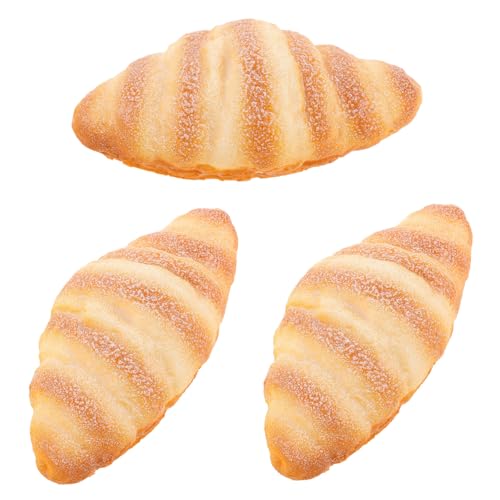 Abaodam 3 Stück Teiliges Künstliches Croissant Realistische Robuste Deko Brote für Bäckerei Restaurant Fotografie und Küchenfenster Vielseitige Langlebige Simulation Künstlicher von Abaodam