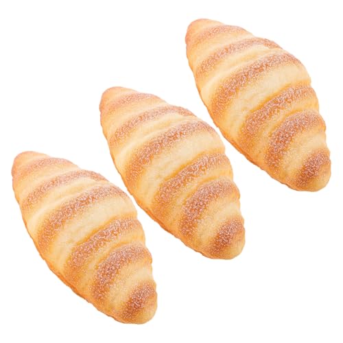 Abaodam 3 Stück Teiliges Realistisches Fake Bread für Küche Dekoration Detailgetreue Brotnachbildung Vielseitige Deko für Bäckerei Restaurant und Fotografie Authentisches Simulationsbrot von Abaodam