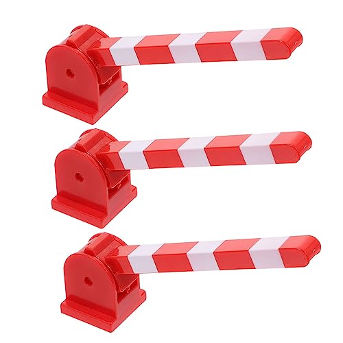 Abaodam 3 Stück Verkehrsspielzeug Verkehrszeichen Simulation Straßensperren Straßensperren Straßensperrenschild Straßenschilder Straßenschilder DIY Straßensperren Frühes Lernspielzeug Rot von Abaodam