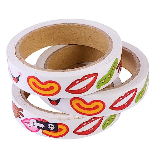Abaodam 3 Stück handgemachte Bunte Mundaufkleber spaß bastelset Mouth Taping Etikettenaufkleber Aufkleber mehrfarbige Mundaufkleber handgemachte mundaufkleber Papier von Abaodam
