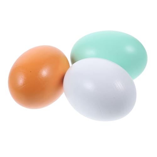 Abaodam 3 Stück nachgeahmte Eier Ostereier basteln Easter Geschenkidee Ostern osterspielzeug Spielzeugeier künstliche Eier zum Dekorieren unfertiges Holzei Holzhandwerk Eier hölzern von Abaodam