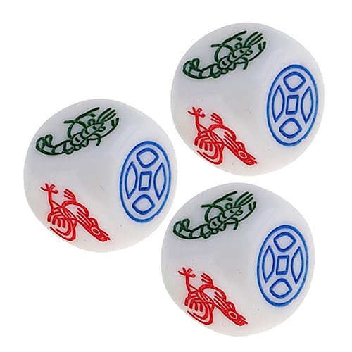 Abaodam 3stücke Spielwürfel Mit Muster Spielwürfel Resin Für Partys Und Brettspiele Vielseitige Würfel Requisiten Für Unterhaltsame Abende von Abaodam