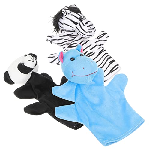 Abaodam 3 Stücke Handpuppenspielzeug handpuppen für Erwachsene Hand Puppet Handpuppen für Babys Plüsch Handpuppen plushbit Tierpuppen pädagogische Handpuppe Tiere Handpuppe kurzer Plüsch von Abaodam