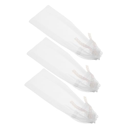 Abaodam 3 Stücke Teiliges Puppen-hochzeits Zartem Weißem Tüll Spitzen-Schleier Leichtes Vielseitiges Brautschleier-Accessoire Passend für Verschiedene Puppengrößen für Kreative von Abaodam