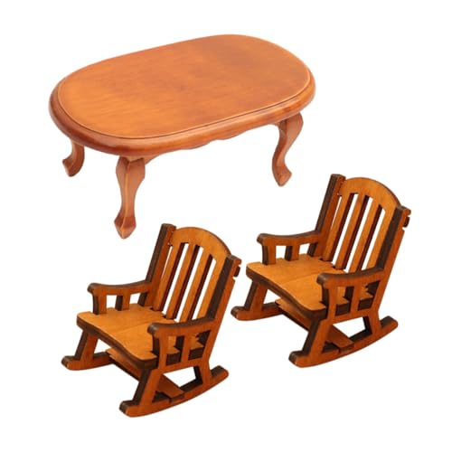 Abaodam 3stücke Teiliges Möbelset Brauner Kaffeetisch Und Holzschaukelstuhl Miniatur Zubehör Für Kreative Projekte Fotografie Und -Dekoration Abaodam 3stücke Teiliges Möbelset Brauner Kaffeetisch Und Holzschaukelstuhl Miniatur Zubehör Für Kreative Projekte Fotografie Und -Dekoration von Abaodam