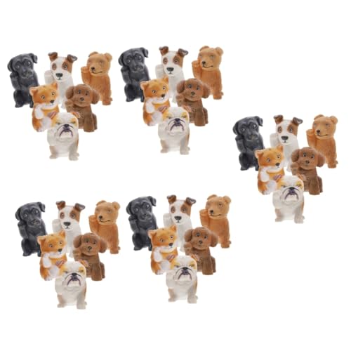 Abaodam 30 STK Hundemodell Hund Kuchen Topper Desktop-Spielzeug Spielzeuge Kinderspielzeug stehendes Welpenmodell simulierter Hund Puppenhund Statue Kleiner Hund Dekorationen schmücken Abs von Abaodam