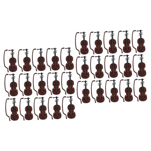 Abaodam 30 Sätze Mini-Geige Krippenschmuck Desktop-Dekor Musikinstrumente Violine Weihnachtsdekorationen Geigenmodelle weihnachtsgeige Modelle hölzern schmücken Zubehör Requisiten Plastik von Abaodam
