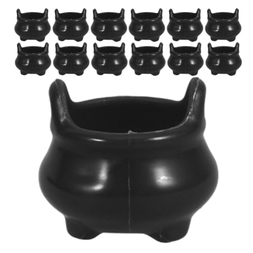 Abaodam 30 Stück Mini-Kessel aus Kunststoff: Halloween-Miniatur-Hexenkessel Ornamente für Puppenhäuser Süßigkeitenhalter für Partybevorzugungstaschen DIY Halloween-Dekorationen von Abaodam