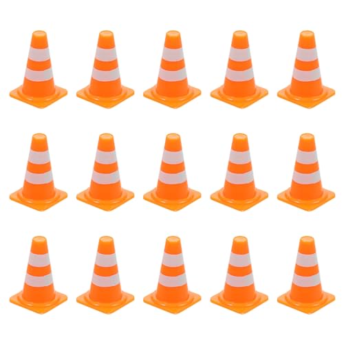 Abaodam 30 Stück Mini-Verkehrskegel Verkehrszeichen Für Kinder Kleine Orangefarbene Mini-Verkehrszeichen Spielzeug Für Kinder Straßenschild-Spielset Aus Kunststoff Für Das Thema von Abaodam