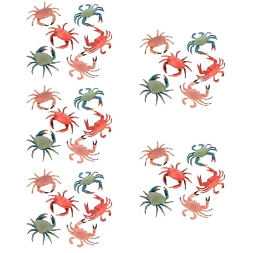 Abaodam 30 STK Simulation Krabbe Meerestierfigur Krabbenspielzeug aus Kunststoff Spielzeuge Kinderspielzeug Dekoration haarige Krabbe haarige Krabbe Lernen Ozean Spielzeugset Portunus Baby von Abaodam
