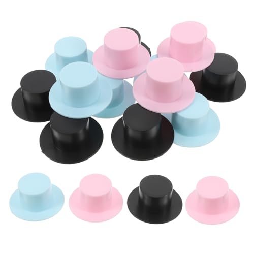 Abaodam 30 Stück Teiliges Mini Clown Hut Schwarz Himmelblau und Kunststoff Mini Hüte für Weihnachtsdekoration DIY Bastelbedarf Partydeko und Festliche Anlässe von Abaodam