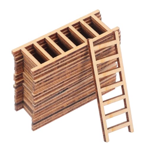 Abaodam 30 Stück Teiliges Mini-holzleiter Dekorative Treppen-Dekoration aus Robustem Holz für Mikro-landschaften Bonsai-dekor DIY Miniatur Puppenhaus Zubehör Stilvolle Wohnraumgestaltung von Abaodam