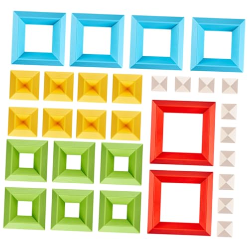 Abaodam 30 Stück Teiliges Stapelspielzeug Bunte Bausteine aus Glattem Material für Jahre Frühpädagogisches Lernspielzeug Feinmotorik und Hand Auge Koordination von Abaodam