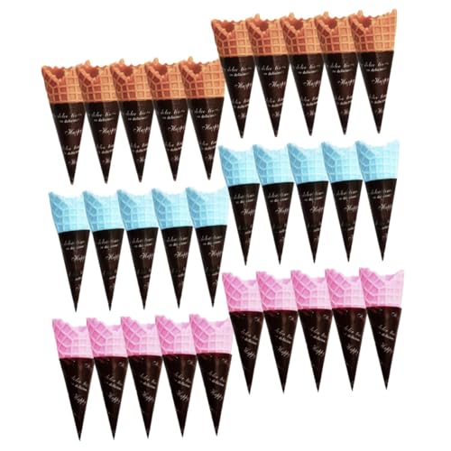 Abaodam 30 Stück entzückende künstliche Eistüten Miniatur-Eistütenmodelle für DIY Handwerk Dessert Charms für Früherziehung kreative Projekte von Abaodam