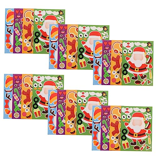 Abaodam 32 Blatt Puzzle-Aufkleber für kinderpuzzle Puzzle weinachtsgeschte Puzzle für Kinderspielzeug Cartoon-Weihnachtsaufkleber Elch Aufkleber von Abaodam