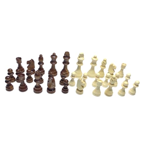 Abaodam 32 Stück Teiliges Internationale Holz Schachfiguren Zweifarbig Braun und Weiß Handgefertigt Schachspiel Zubehör für Anfänger von Logik und Geduld Abaodam 32 Stück Teiliges Internationale Holz Schachfiguren Zweifarbig Braun und Weiß Handgefertigt Schachspiel Zubehör für Anfänger von Logik und Geduld von Abaodam