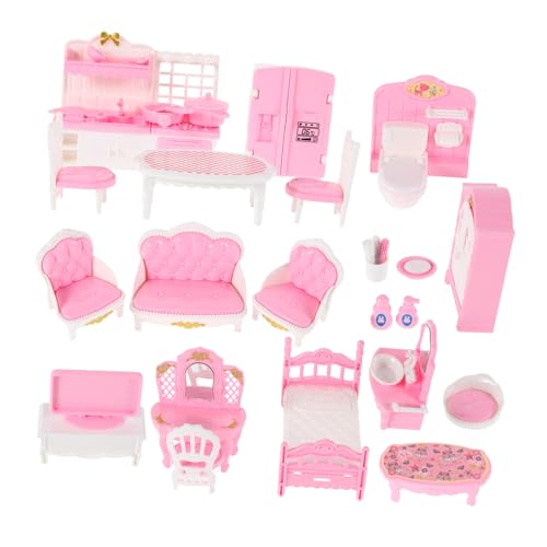 Abaodam 32stücke Teiliges Puppenhaus Möbel Set Für Junge Mädchen Miniaturmöbel Für Schlafzimmer Und Wohnzimmer Sicheres Spielzeug Aus Kunststoff Fördert Kreatives Rollenspiel Und von Abaodam