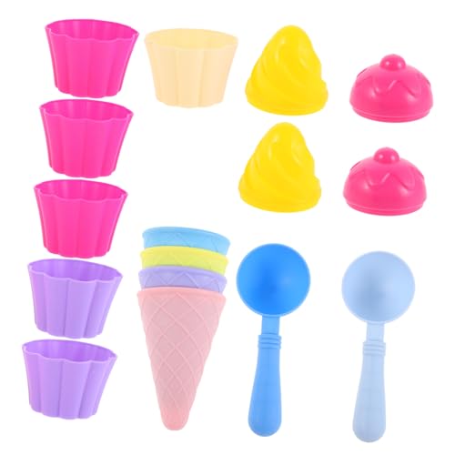 Abaodam 3Er-Set EIS-EIS-Spielset für aus Sandformen Schaufelkegelspielzeug sommerliches Strandspielzeug Eisformen Spielset Kugel Plastik von Abaodam