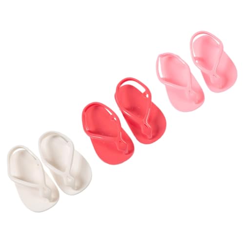 Abaodam 3paare Sommer-puppensandalen Für Mädchen Handgefertigte Niedliche Rosa Und Weiß Für Verschiedene Outfits Fantasie Beim Spielen von Abaodam