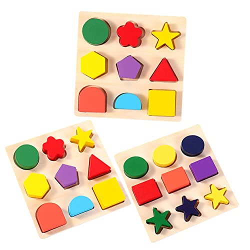 Abaodam 3pcs Holz Form Sorter Passenden Lernen Spielzeug Für Baby Vorschule Pädagogisches Spielzeug von Abaodam