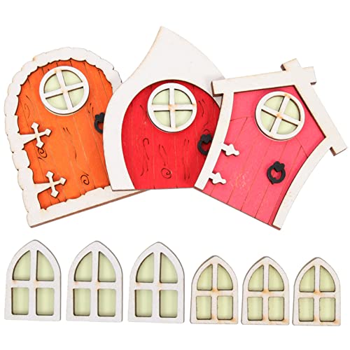 Abaodam 3Sätze Holz Märchen Tür Dekoration Tür und Fenster für Garten Luminous Deko für Puppenhaus und Kinderzimmer Magische im Freien Abaodam 3Sätze Holz Märchen Tür Dekoration Tür und Fenster für Garten Luminous Deko für Puppenhaus und Kinderzimmer Magische im Freien von Abaodam