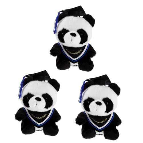 Abaodam 3St Doktor Panda Puppe doktorhut kaufen doktor Hut Plüschfigurenspielzeug Graduierungsmütze-Bärspielzeug Abschluss-Cartoon-Panda druckbar Plüschtier Abschluss Saison Geschenk von Abaodam