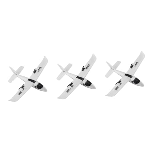 Abaodam 3St Fern gesteuertes Segel Flugzeug Schaumflugzeug werfen 3D-Flugzeugmodelle LED-Lichtleiste led-lichtband UAV Segelflugzeug 2,4 GHz ferngesteuertes Flugzeug Fernbedienung Weiß von Abaodam