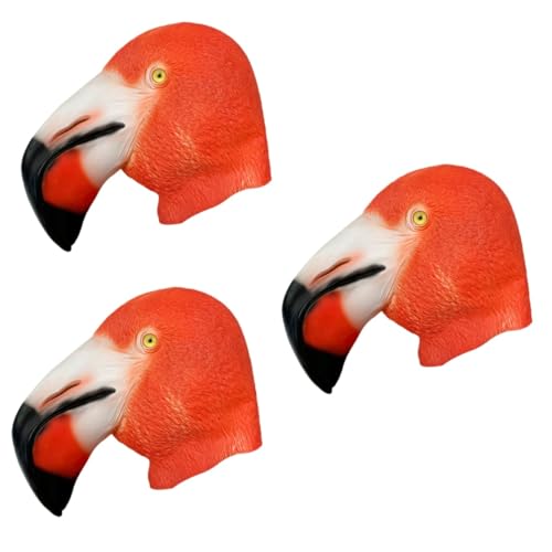 Abaodam 3St Flamingo-Maske halloween masken halloweenmaske Flamingo-Halloween-Maske Tiermaske aus Latex kleidung Party-Kostümmaske Halloween-Vollschutzmaske Cosplay bilden Emulsion von Abaodam