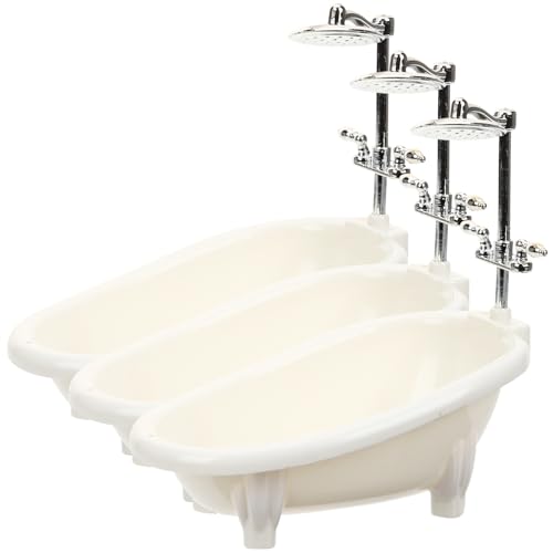 Abaodam Puppen Badewanne 3st Puppe Puppe Auch Bad Bathroom Accessories Schlechte Miniaturen Badezimmer Accessoires Bathroom Accessory Mini-hausdekoration Mini-möbelmodell Puppenmöbel Plastik Weiß von Abaodam