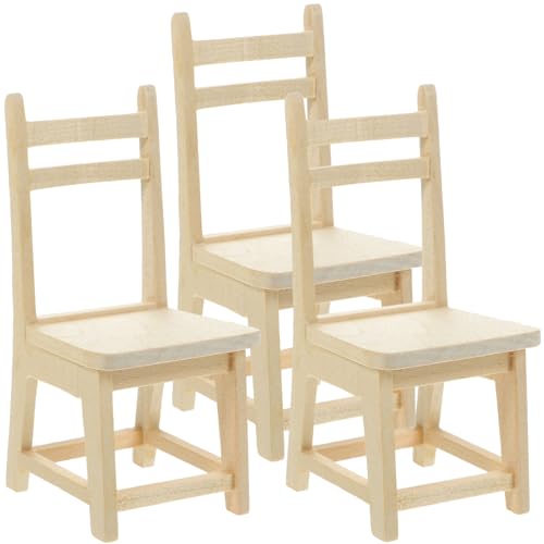 Abaodam 3St Puppenstubenstuhl spielgeschirr bastelzeug playmobilhaus dekoringe stylingbã¼rsten ligestuhl Mini-Möbelmodell Miniatur-Esszimmerstuhl Mini-Hausstuhl aus Holz Puppenmöbel Abaodam 3St Puppenstubenstuhl spielgeschirr bastelzeug playmobilhaus dekoringe stylingbã¼rsten ligestuhl Mini-Möbelmodell Miniatur-Esszimmerstuhl Mini-Hausstuhl aus Holz Puppenmöbel von Abaodam