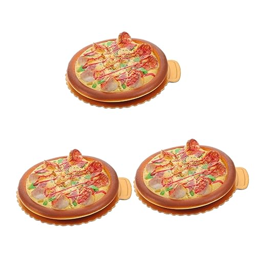Abaodam 3St Simulation Pizza-Modell Pizza Spielen so tun, als würden sie Essen Spielzeug Spielen Kinderspielzeug Foto-Requisiten Pizza-Modell-Ornament Food-Modell Zähler von Abaodam