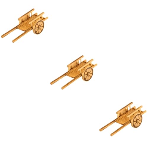 Abaodam 3St Trolley-Modell Kinderspielzeug Mikrolandschaftsornament kleine Schubkarre Einkaufswagen Spielset aus Holz Miniaturkarrenspielzeug Miniaturwagenmodelle hölzern Dekorationen von Abaodam