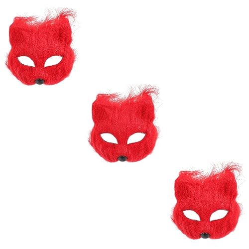 Abaodam 3st Masken Für Maskerade Kostüm Augenmasken Füchse Cosplay-maske Kostüme Maske Maskerade Fuchsmasken Maske Für Halloween Party Rot Einzigartig Männer Und Frauen Kunststoff Venedig von Abaodam