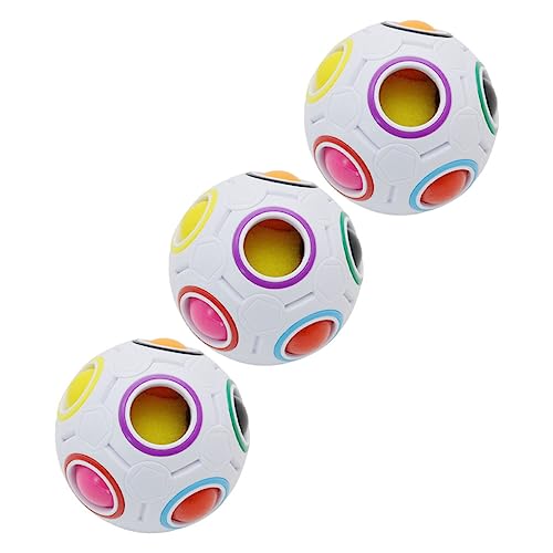 Abaodam 3St magischer Ball Kinderspielzeug Kinder rätsel Logik-Puzzle-Spielzeug Lernspielzeug für Kinder Fußball-Puzzle Stress Zappelball Fidget-Puzzle-Ball Anti-Stress Regenbogenkugel 3D von Abaodam