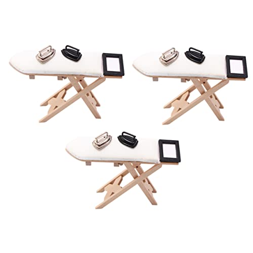 Abaodam 3Stücke Bügeltisch Puppenmöbel Für Mini Kreatives Holzspielzeug Für DIY Szenen Sicher Und Langlebig Für Fotodekorationen Abaodam 3Stücke Bügeltisch Puppenmöbel Für Mini Kreatives Holzspielzeug Für DIY Szenen Sicher Und Langlebig Für Fotodekorationen von Abaodam