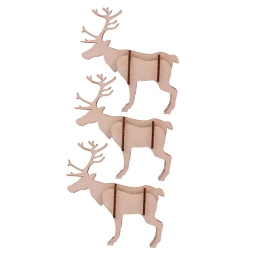 Abaodam 3Stücke Holzpuzzle Modell DIY Puzzle Für Fördert Konzentration Und Hand Auge Koordination Für Kreative Bastelstunden Und Eltern Interaktion von Abaodam