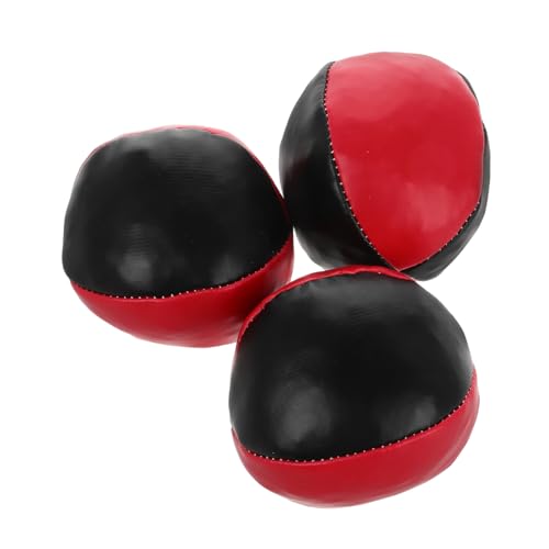 Abaodam 3Stücke Mini Jonglierbälle für Anfänger Weiche Wurf und Fangbälle Rot und Schwarz für Erwachsene für Zirkusaufführungen und Lernspielzeug von Abaodam
