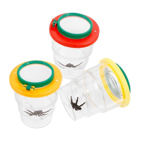 Abaodam 3Stücke Teiliges Insektenbeobachtungsset mit Lupe Vergrößerungsbox für Beobachtungsbehälter für Insekten Hochtransparent für Naturerkundung und Lernspiele von Abaodam