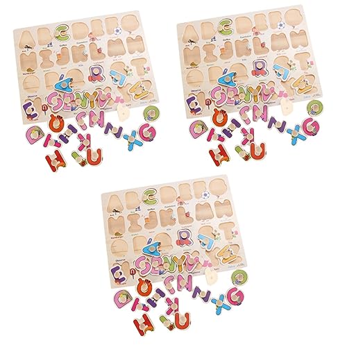 Abaodam 3st Alphabet-Puzzle-Brett Spielzeug Puzzlebrett Für Babys Puzzlebrett Aus Holz Kind Bambus Brett Greifen Anzahl von Abaodam