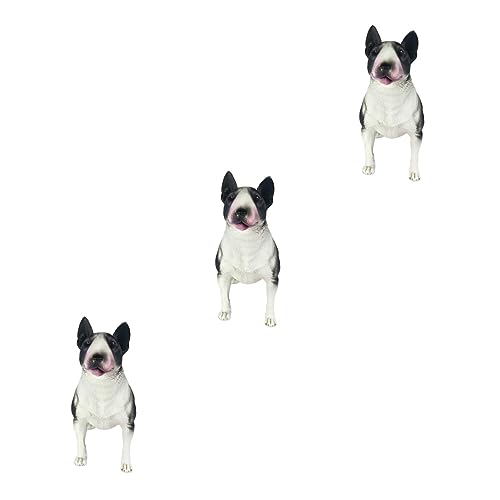 Abaodam 3St Bullterrier-Simulation Ornament für Kinder Hund Lernspielzeug für Vorschulkinder Modelle Bullterrier-Dekorationen Bullterrierfiguren Bulldogge Statue Ornamente Plastik von Abaodam